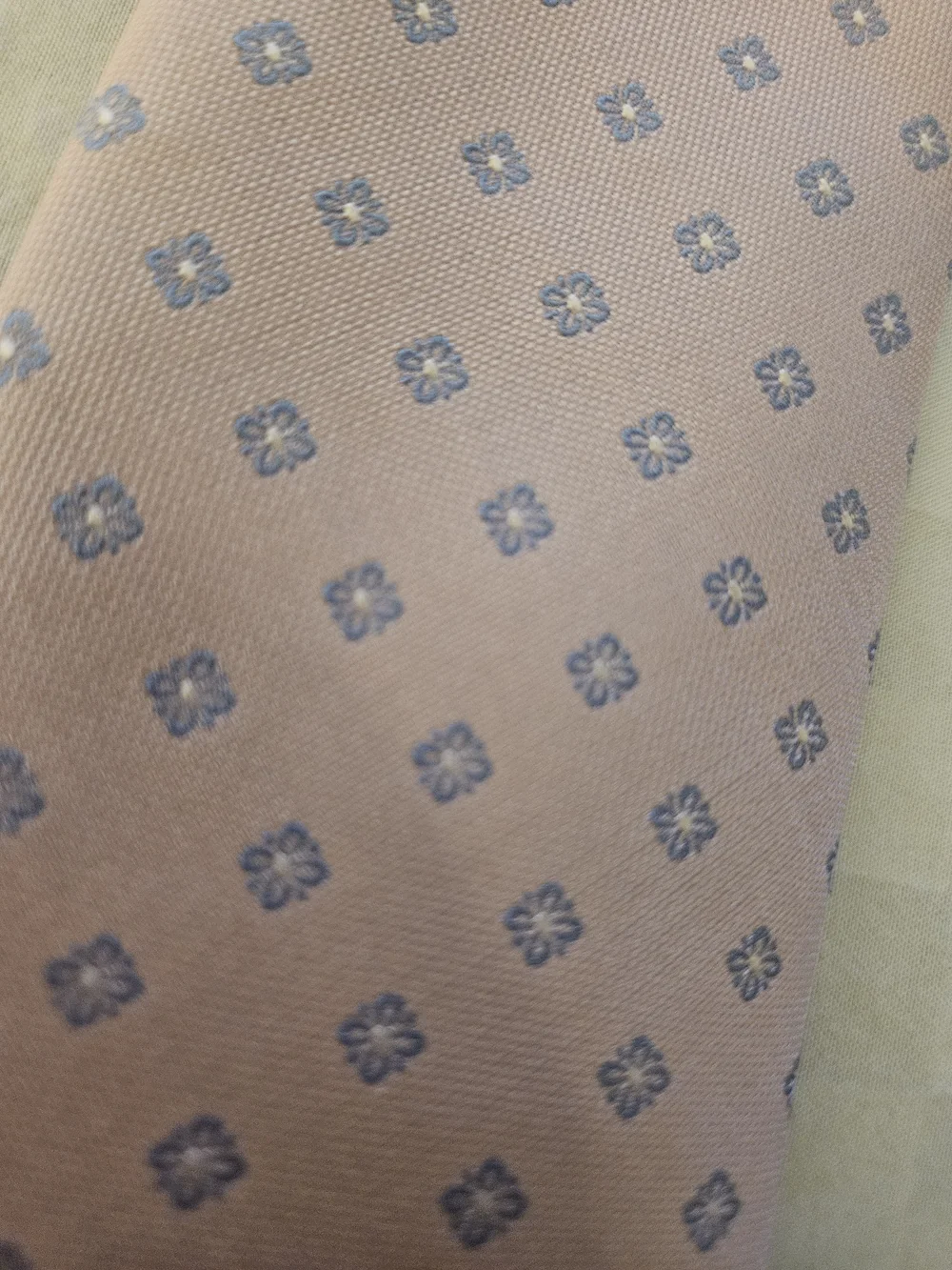 Tommy Hilfiger Light Pink Tie with Blue Floral Motif